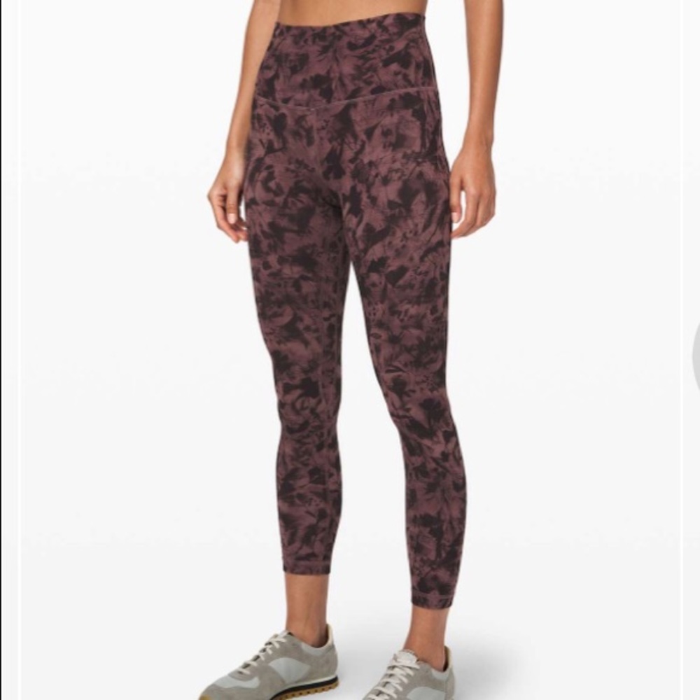 Lululemon Align Dusk Floral Antique Bark Black
